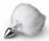Серебристая анальная пробка с белым хвостиком Bunny Tail Plug - Easy toys - купить с доставкой в Москве