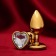 Золотистая анальная пробка с прозрачным кристаллом в форме сердца - Сима-Ленд - купить с доставкой в Москве