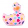 Розовый вибратор-уточка I Rub My Duckie 2.0 Happiness в разноцветный горох - Big Teaze Toys - купить с доставкой в Москве