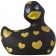 Черный вибратор-уточка I Rub My Duckie 2.0 Romance с золотистым принтом - Big Teaze Toys - купить с доставкой в Москве
