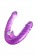 Фиолетовый двухсторонний фаллоимитатор с вибропулей - 35 см. - Toyfa Basic