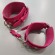 Розовые кожаные наручники - BDSM96 - купить с доставкой в Москве