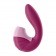 Малиновый вибратор с вакуумным стимулятором Supernova - 16,9 см. - Satisfyer