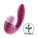 Малиновый вибратор с вакуумным стимулятором Supernova - 16,9 см. - Satisfyer