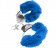 Металлические наручники с синей меховой опушкой - Pipedream - купить с доставкой в Москве