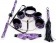 Большой кружевной набор пурпурного цвета: маска, наручники, оковы, ошейник, флоггер, кляп - ToyFa - купить с доставкой в Москве