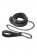 Черный ошейник с поводком COLLAR LEASH DIAMOND - Dream Toys - купить с доставкой в Москве