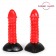 Красно-черный фантазийный фаллоимитатор с пупырышками - 20 см. - Bior toys