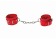 Красные кожаные наручники с заклёпками - Shots Media BV - купить с доставкой в Москве