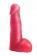 Розовая гелевая насадка с мошонкой для страпона - 17,8 см. - LOVETOY (А-Полимер) - купить с доставкой в Москве