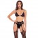 Эротический комплект 3 Piece Sheer Striped Bra Thong   Garter Belt Set - Rene Rofe купить с доставкой