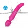 Ярко-розовый двусторонний wand-вибромассажер с рифленой ручкой - 22,5 см. - Silicone Toys купить в Москве с доставкой в Orgasmix.ru Ярко-розовый двусторонний wand-вибромассажер с рифленой ручкой - 22,5 см. - Silicone Toys