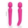 Ярко-розовый двусторонний wand-вибромассажер с рифленой ручкой - 22,5 см. - Silicone Toys купить в Москве с доставкой в Orgasmix.ru Ярко-розовый двусторонний wand-вибромассажер с рифленой ручкой - 22,5 см. - Silicone Toys