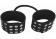 Черные силиконовые наручники с заклепками - Shots Media BV - купить с доставкой в Москве