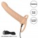 Телесная насадка для двойного проникновения Rechargeable Ribbed Dual Penetrator с вибрацией - California Exotic Novelties - купить с доставкой в Москве