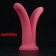 Розовый фаллоимитатор с раздваивающимся стволом SplitDildo - 16 см. - SplitDildo
