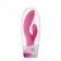 Розовый силиконовый вибромассажёр с клиторальным отростком DORA PINK - 17 см. - Gox