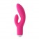 Розовый силиконовый вибромассажёр с клиторальным отростком DORA PINK - 17 см. - Gox