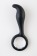 Чёрный анальный стимулятор с ручкой-кольцом - 14 см. - ToyFa