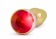 Золотистая анальная пробка-ёлочка с красным кристаллом - 11,5 см. - Shots Media BV - купить с доставкой в Москве