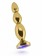 Золотистая анальная пробка-ёлочка с фиолетовым кристаллом - 14 см. - Shots Media BV - купить с доставкой в Москве