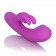 Фиолетовый вибромассажер Embrace Massaging Rabbit с щёточкой на головке - California Exotic Novelties