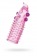 Гелевая розовая насадка с шариками, шипами и усиком - 11 см. - Toyfa Basic - в Москве купить с доставкой