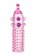 Гелевая розовая насадка с шариками, шипами и усиком - 11 см. - Toyfa Basic - в Москве купить с доставкой