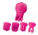 Розовый клиторальный стимулятор Caress с 5 заменяемыми насадками - Adrien Lastic