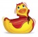 Вибратор утка-дьяволенок I Rub My Duckie Red Devil Travel Size - Big Teaze Toys