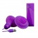 Фиолетовые вибростимуляторы с щёточками для стимуляции клитора и сосков - Abia