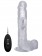Прозрачный вибратор-реалистик Vibrating Realistic Cock 9  With Scrotum - 23,5 см. - Shots Media BV