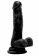 Чёрный фаллоимитатор Realistic Cock 7  With Scrotum - 18 см. - Shots Media BV
