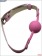 Розовый силиконовый кляп с фиксацией розовыми кожаными ремешками - X-Market Ltd - купить с доставкой в Москве