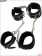 Набор БДСМ-девайсов из чёрной кожи на мягкой подкладке: наручники, наножники, ошейник с поводком, кляп - X-Market Ltd - купить с доставкой в Москве