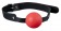 Красный силиконовый кляп-шар с ремешками из полиуретана Solid Silicone Ball Gag - Blush Novelties - купить с доставкой в Москве