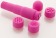 Компактный фиолетовый вибромассажер  с 4 насадками - Sexus