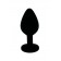 Чёрная силиконовая анальная пробка с изумрудным кристаллом - 7 см. - Kanikule - купить с доставкой в Москве