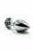 Серебристая алюминиевая анальная пробка с чёрным кристаллом - 6 см. - Kanikule - купить с доставкой в Москве