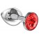 Большая серебристая анальная пробка Diamond Red Sparkle Large с красным кристаллом - 8 см. - Lola Games - купить с доставкой в Москве