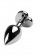 Серебристый анальный плаг с черным кристаллом-сердцем - 8,5 см. - ToyFa - купить с доставкой в Москве