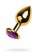 Золотистый анальный плаг с фиолетовым кристаллом-сердцем - 8 см. - ToyFa - купить с доставкой в Москве