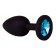 Чёрная анальная втулка с голубым кристаллом - 7,3 см. - Джага-Джага - купить с доставкой в Москве