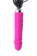 Розовый вибратор с чёрной полиуретановой плёткой - 16 см. - ToyFa