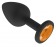 Чёрная анальная втулка с оранжевым кристаллом - 7,3 см. - Джага-Джага - купить с доставкой в Москве
