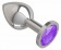 Серебристая средняя пробка с фиолетовым кристаллом - 8,5 см. - Джага-Джага - купить с доставкой в Москве