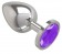 Серебристая большая анальная пробка с фиолетовым кристаллом - 9,5 см. - Джага-Джага - купить с доставкой в Москве