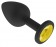 Чёрная анальная втулка с жёлтым кристаллом - 7,3 см. - Джага-Джага - купить с доставкой в Москве